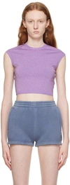 ALEXANDER WANG T PURPLE CROPPED T-SHIRT