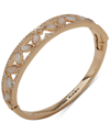 Anne Klein Gold-tone Mother-of-pearl & Crystal Navette Hinge Bracelet In Crystal