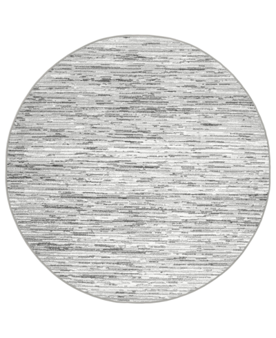 Km Home Closeout!  Davide 1228 5'3" X 5'3" Round Area Rug In Gray