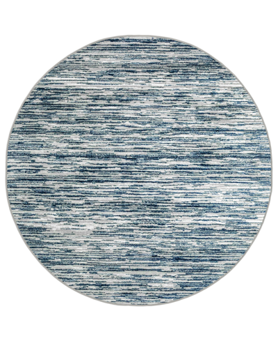 Km Home Closeout!  Davide 1228 5'3" X 5'3" Round Area Rug In Blue