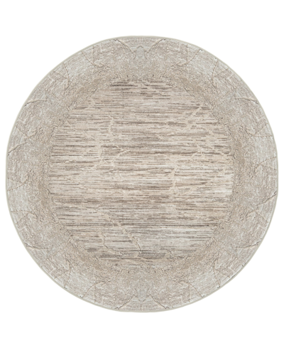 Km Home Closeout!  Davide 1229 5'3" X 5'3" Round Area Rug In Beige