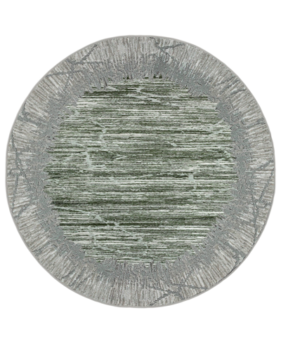 Km Home Closeout!  Davide 1229 7'10" X 7'10" Round Area Rug In Green