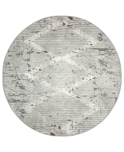 Km Home Closeout!  Davide 1230 5'3" X 5'3" Round Area Rug In Gray