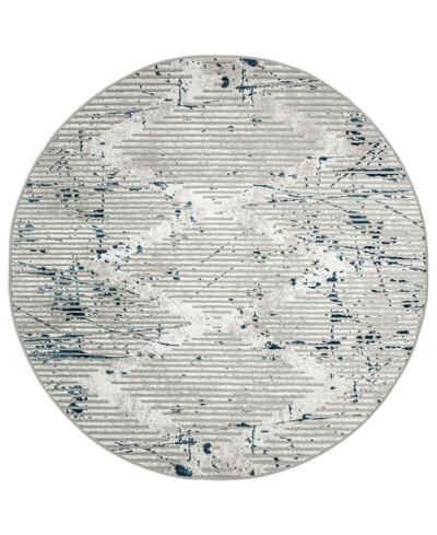 Km Home Closeout!  Davide 1230 5'3" X 5'3" Round Area Rug In Blue