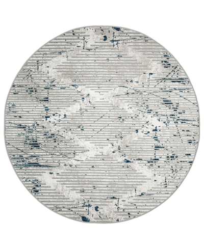 Km Home Closeout!  Davide 1230 7'10" X 7'10" Round Area Rug In Blue