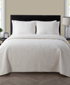 Vcny Home Caroline Embossed 3-piece King Quilt Set In White