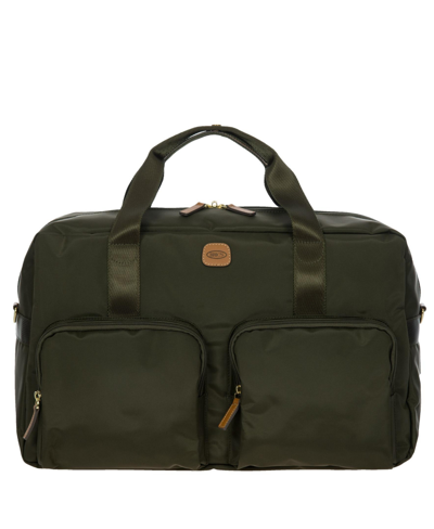 Bric's Milano X-bag Boarding Duffle Bag With Pockets In Olive