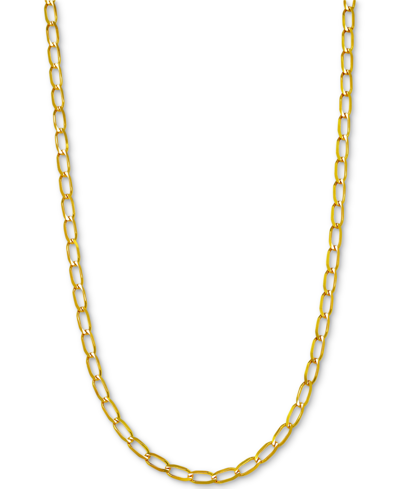 Macy's Elongated Curb Link 20" Chain Necklace (4-1/3mm) In 14k Gold In Yellow Gold