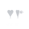 Simona Heart Design Diamond Stud Earrings, (0.25 Ct. T.w.) 108 Stones In Sterling Silver In Silver