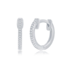 Simona 13mm Huggie Diamond Earrings (0.1 Ct. T.w.) 32 Stones In Sterling Silver In Silver