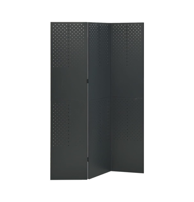 Vidaxl 3-panel Room Divider Anthracite 47.2"x70.9" Steel In Dark Grey