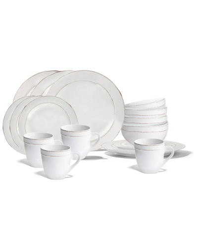 American Atelier Olivia Dinnerware Set, 16 Piece In White