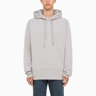 Loewe Grey Cotton Hoodie With Logo In Gray