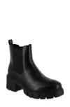 Mia Ivy Lug Sole Chelsea Boot In Black Malt