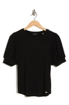 T Tahari Blouson Sleeve Top In Black