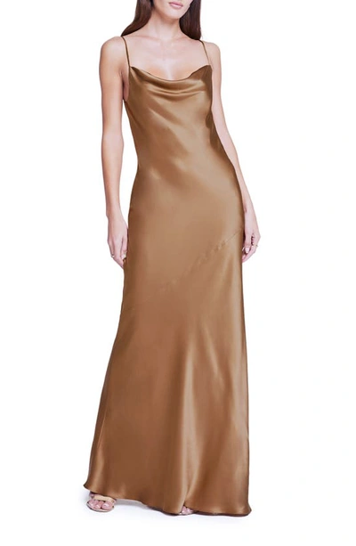 L Agence Arianne Slip Dress In Brown