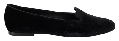 Dolce & Gabbana Elegant Patent Leather Flat Shoes In Black