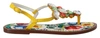Dolce & Gabbana Multicolor Majolica Crystal Sandals Flip Flop Shoes In Multi