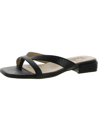 Naturalizer Precious Womens Faux Leather Thong Slide Sandals In Black