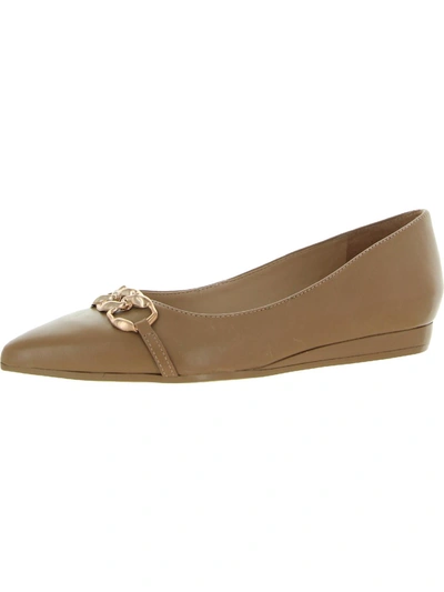 Naturalizer Katalie Womens Leather Almond Toe Ballet Flats In Beige