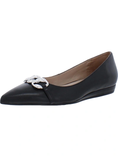 Naturalizer Katalie Womens Leather Almond Toe Ballet Flats In Black