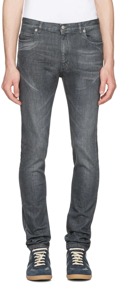 Maison Margiela Faded Denim Straight-leg Jeans, Gray In Grey