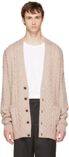 Maison Margiela Beige Replica Oversized 'irish Fisherman' Cardigan