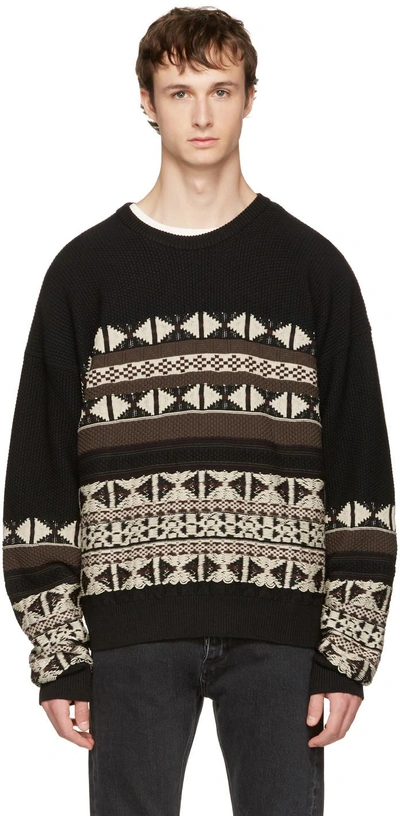 Maison Margiela Reverse Wool & Cotton Jacquard Sweater In Multicolor