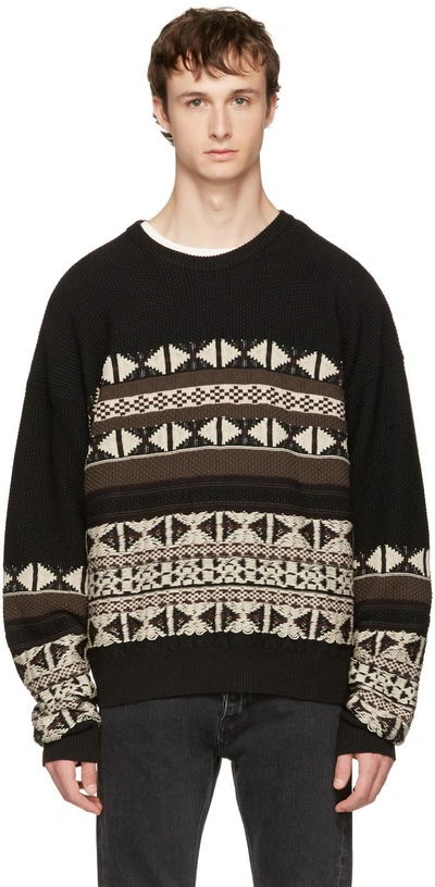 Maison Margiela Reverse Wool & Cotton Jacquard Jumper In Multicolor