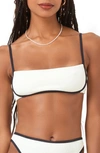L*space Hazel Ribbed Bikini Top In Cream/ Black