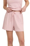 Papinelle Milla Rib Stretch Cotton Pajama Shorts In  Pink