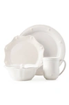 Juliska Berry & Thread 4-piece Place Setting With Mug & Cereal Bowl Set In Whitewash