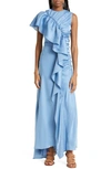 Ulla Johnson Lali Ruffled Maxi Dress In River