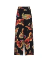 Alexander Mcqueen Floral-print Wide-leg Silk Trousers In Black