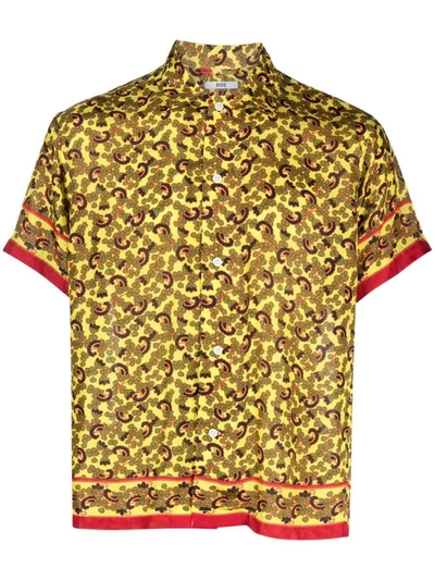 Bode Paisley-print Short-sleeved Silk Shirt In Yellow Multi