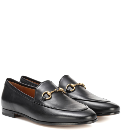 Gucci Jordaan Leather Loafers In Black