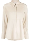 Nanushka Naum Vegan Leather Shirt In Creme