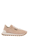 BRUNELLO CUCINELLI TWO-TONE SNEAKERS WITH EMBOSSED LOGO AT THE BACK IN SUEDE WOMAN