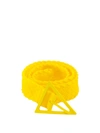 Bottega Veneta Braided Rubber Belt With Triangle Buckle 35mm In Yellow