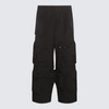 Diesel Cargo Pants In Wrinkled Nylon Canvas In Black