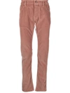 Jacob Cohen Low-rise Slim-cut Corduroy Trousers In Pink