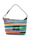MIU MIU MIU MIU COLOUR-BLOCK CROCHET SHOULDER BAG