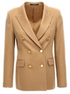 Tagliatore Paris Blazer Jacket Gold Buttons In Beige