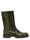 Tod's Buckle Leather Boots Boots, Ankle Boots Green In Green