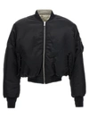 Vtmnts Nylon Bomber With Padded Shoulders And Utility Pocket In Black
