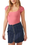 Free People Square Eyes Bodysuit In Venetian Red