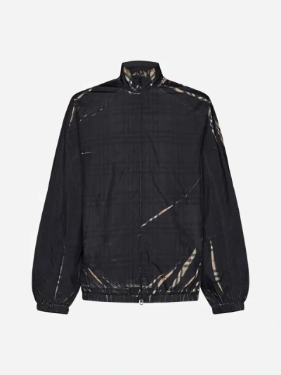 Burberry Sliced Check Jacket In Archive Beige,black