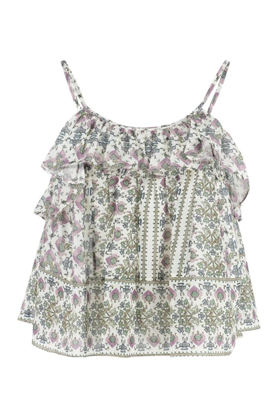 Isabel Marant Floral Printed Sleeveless Top In Ecru