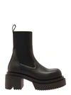 RICK OWENS 'BEATLE BOGUN' BLACK BOOTS WITH CHUNKY PLATFORM IN SMOOTH LEATHER WOMAN