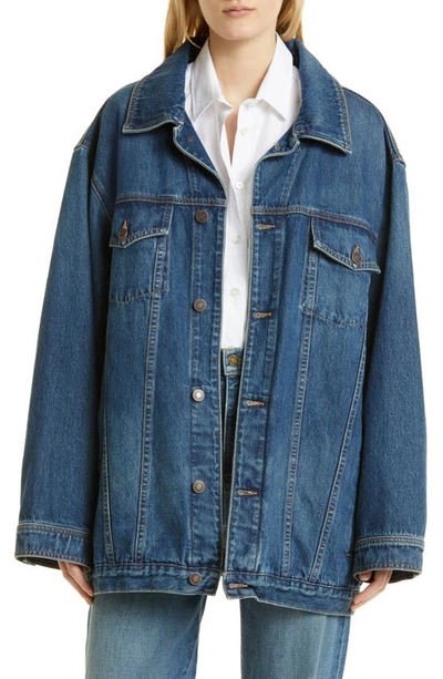 Nili Lotan Adam Oversized Denim Jacket In Medium Wash